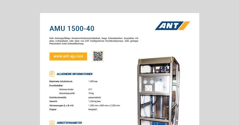 ANT Produkt | AMU 1500 40 Datenblatt