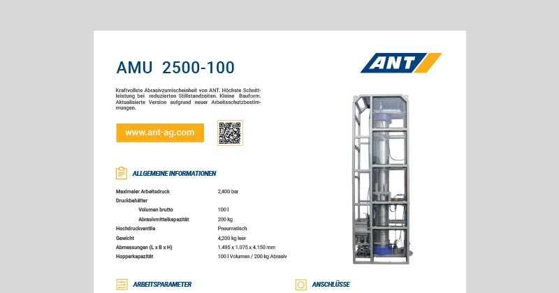 ANT Produkt | AMU 2500 100 Datenblatt