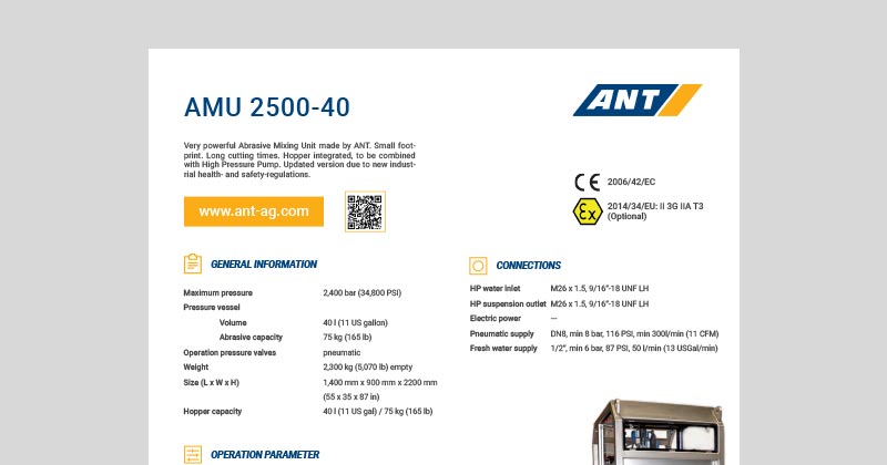 ANT Product | AMU 2500 40 information