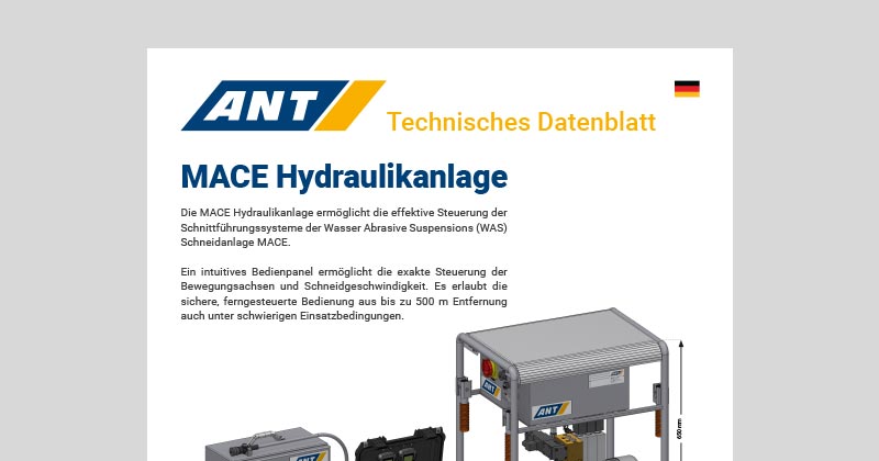 ANT Produkt | MACE Hydraulik Datenblatt