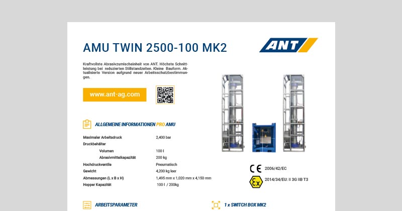 ANT Produkt | AMU Twin 2500 100 Datenblatt