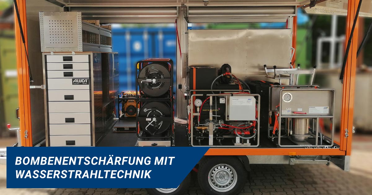 Bombenentschärfungswagen mit Wasserstrahltechnik