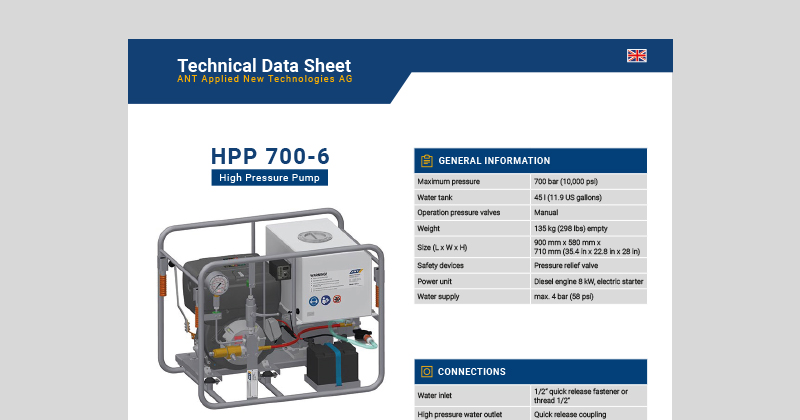 Data Sheet High Pressure Pump 700-6