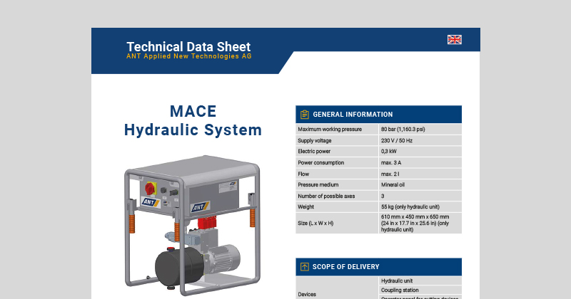 Data Sheet MACE Hydraulic System