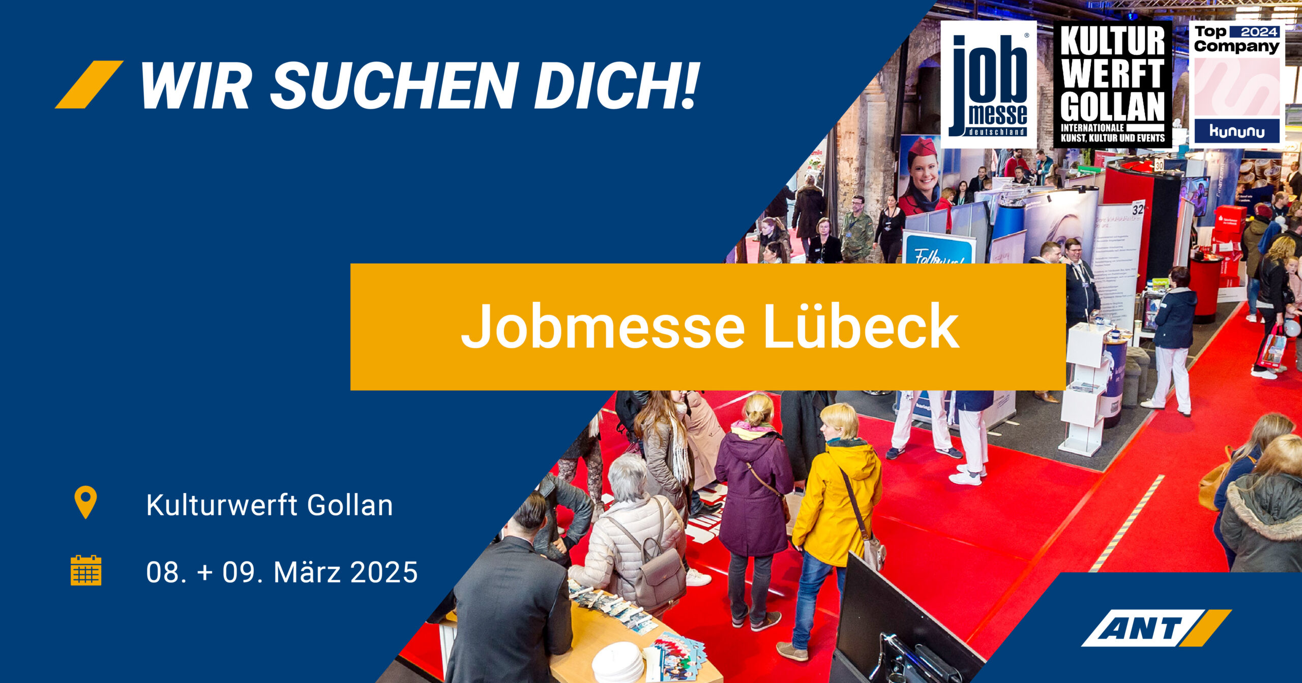 Meessebesucher sind zu sehen und das Daatum 8. und 9. März 2025